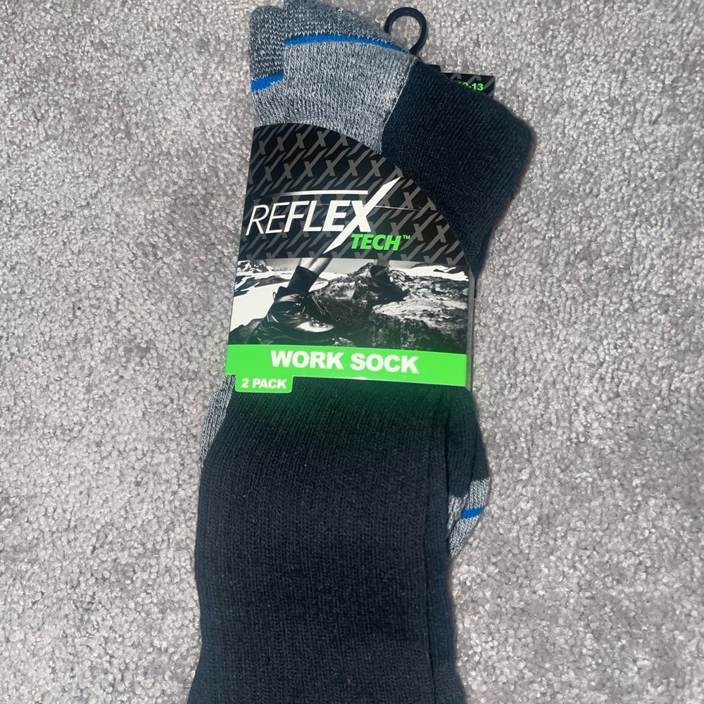 Reflex tech heel to toe performance mens socks NWT